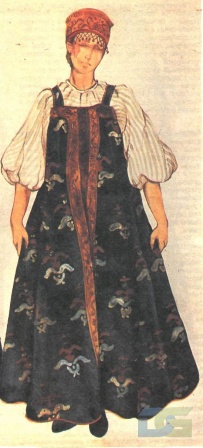Вологодский костюм с шелковым сарафаном